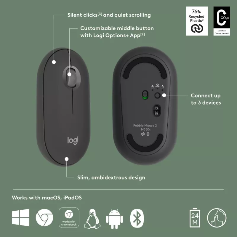 Myš Logitech M350S černá USB optická bezdrátová