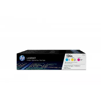 HP 126A 3-pack Cyan/Magenta/Yellow Original LaserJet Toner Cartridges
