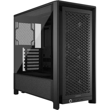 PC skříň CORSAIR FRAME 4000D RS Midi Tower – černá, podpora EATX, tvrzené sklo, USB-C, 3× 120mm přední ventilátory
