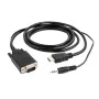 Adaptérový kabel GEMBIRD HDMI na VGA a audio, jeden port, 1,8 m, černý
