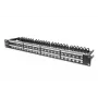 DIGITUS modulární patch panel, stíněný 48 portů, popisovací pole, 1U, racková montáž, barva černá RAL 9005
