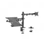 Stojan na monitor Gembird MA-DA-03 pro obrazovky do 32 inch, stolní svorka/průchodka, dvojité rameno, VESA 75x75–100x100, černý