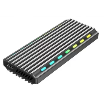 GEMBIRD EE2280-U3C-03 M.2 NVMe/SATA SSD enclosure, USB 3.1 Gen 2 (10 Gbit/s), USB Type-C, RGB, aluminium