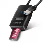 SSD rámeček AXAGON ADM2-AM USB-A 10 Gbit/s pro jeden M.2 NVMe/SATA disk, USB 3.2 Gen 2, 10 cm kabel, černý