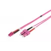 DIGITUS optický patch kabel, LC na SC multimode OM4 - 50/125 µ, duplex, barva RAL4003, délka 3 m