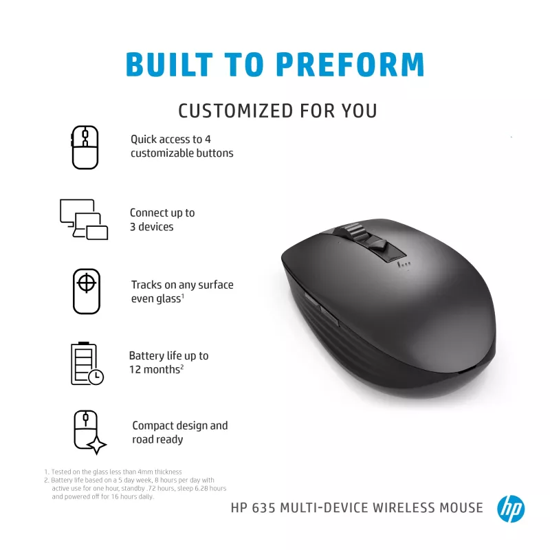 Myš HP 635 Multi-Device Wireless RF Wireless + Bluetooth