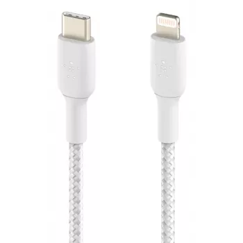 BELKIN Lightning na USB-C kabel opletený 1m bílý