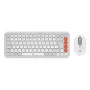 Logitech POP Icon Combo klávesnice a myš univerzální Bluetooth QWERTY US International oranžová bílá