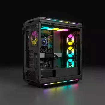 PC skříň CORSAIR Mid-Tower ATX iCUE 5000T RGB tvrzené sklo, černá