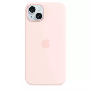 Silikonové pouzdro Apple s MagSafe pro iPhone 15 Plus světle růžová