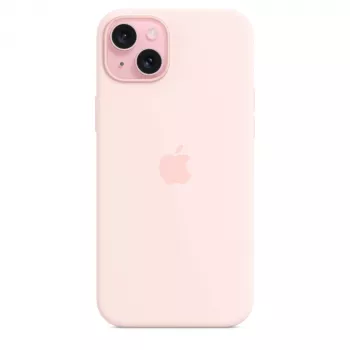 Silikonové pouzdro Apple s MagSafe pro iPhone 15 Plus světle růžová