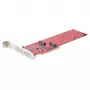 StarTech.com adaptérová karta Dual M.2 PCIe SSD, PCIe x8 / x16 na Dual NVMe nebo AHCI M.2 SSD, PCI Express 4.0, 7,8 GBps/disk, vyžaduje bifurcation – kompatibilní s Windows/Linux