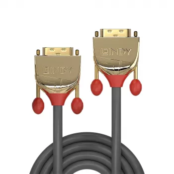 Kabel Lindy DVI-D Dual Link 2 m, Gold Line, DVI-D, DVI-D, samec, samec, šedý