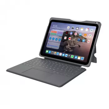 ASTAR DEQSTER Smart Rugged Touch Plus Keyboard for iPad 10.9 inch — QWERTZ German, Mechanical switches, Smart Connector docking, Grey