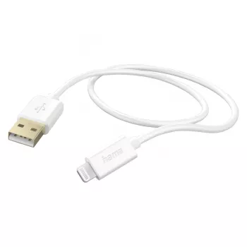 Hama nabíjecí kabel, USB-A - Lightning, 1,5 m, bílý