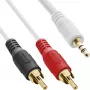 InLine 2x RCA kabel samec / 3,5 mm samec bílý/zlatý 7,5 m