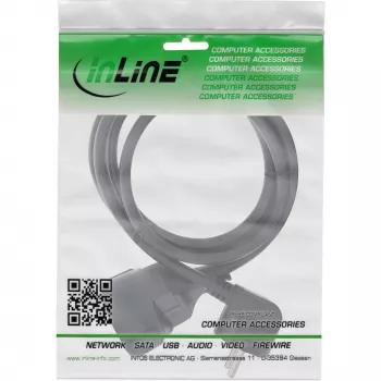 Prodlužovací napájecí kabel InLine typ F úhlový, černý, 20 m