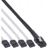 InLine SAS kabel, Mini SAS SFF8087 na 4x SATA, Crossover, OCF, 0,50 m