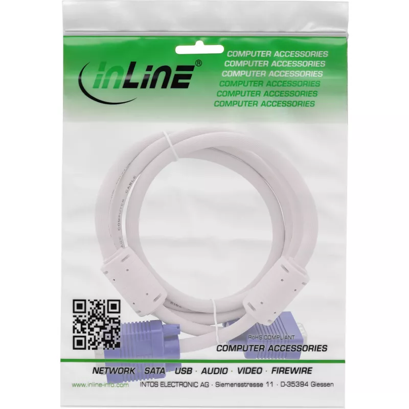 InLine S-VGA kabel 15 HD šedý samec / samec 1,5m