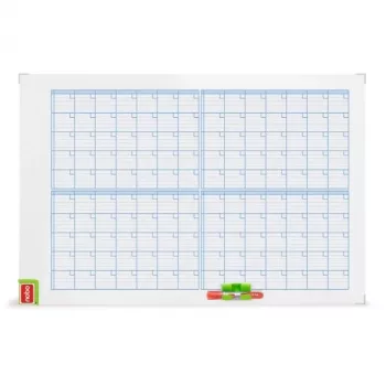 Nobo Performance Monthly Planning Board, Month, White, Landscape, 900 mm, 600 mm, 2.95 kg