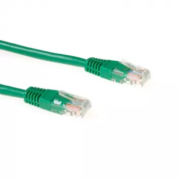 Patch cable ACT CAT5E U/UTP with RJ45 connectors, 15 m, green, gold-plated contacts
