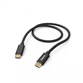 Hama látkový USB kabel USB 2.0 1,5 m USB C černá