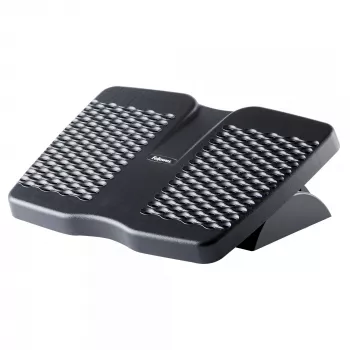Fellowes podnožka pod stůl – Refresh ergonomická podnožka se 2 výškovými nastaveními a masážní plochou – podnožka pro kancelář a domov – černá