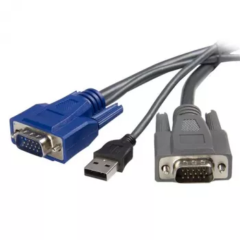 StarTech.com 6 ft ultra-tenký USB VGA 2v1 KVM kabel, 1,8 m, černý, VGA, USB A + VGA, samec/samec, 189 g