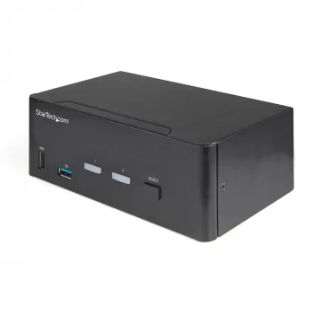 StarTech.com 2portový HDMI KVM switch pro dva monitory - 4K 60Hz Ultra HD HDR - stolní 4K HDMI 2.0 KVM switch s 2portovým USB 3.0 hubem (5Gbps) & 4x USB 2.0 HID, audio - přepínání horkou klávesou - TAA
