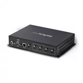 StarTech.com 2x2 HDMI video wall kontroler – 4K 60Hz HDMI 2.0 video vstup na 4x 1080p výstup – video wall procesor pro vícedisplejové zobrazení – video wall splitter – ovládání RS232/Ethernet