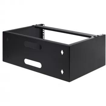 StarTech.com 4U nástěnný síťový rack – hloubka 14 inch (nízký profil) – 19 inch držák patch panelu pro mělké servery a IT vybavení, síťové switche – nosnost 44 lb/20 kg, černý