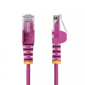 StarTech.com 2,5m růžový slim CAT6 Ethernet kabel, snagless, 100W PoE, UTP, LSZH, 28AWG čistá holá měď, slim RJ45 síťový patch kabel s odlehčením tahu, jednotlivě testovaný