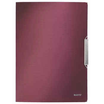 Složka se 3 chlopněmi Leitz Style PP A4, A4, polypropylen (PP), červená, 150 listů, 80 g/m², gumička