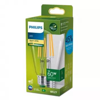 Philips Filament Bulb Clear 60W ST64 E27, 4 W, 60 W, E27, 840 lm, 50000 h, teplá bílá
