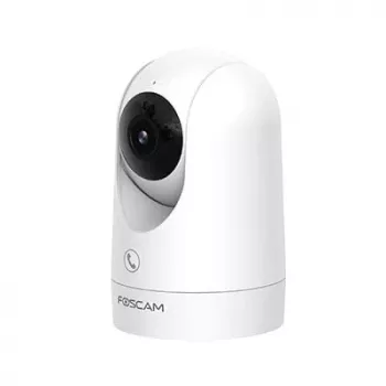 IP bezpečnostní kamera Foscam R8M bílá — 8 MP 4K (3840×2160), 2,8 mm skleněná čočka, 350° horizontálně / 150° vertikálně, 2,4G/5G Wi‑Fi, microSD až do 256 GB