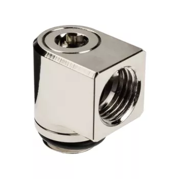 EK Water Blocks EK-Torque Micro adaptér 90 stupňů G1/4 inch AG na G1/4 inch IG - otočný, nikl