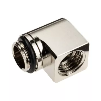 EK Water Blocks EK-Torque Micro adaptér 90 stupňů G1/4 inch AG na G1/4 inch IG - otočný, nikl