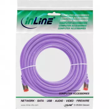 InLine patch kabel S/FTP PiMF Cat.6 250MHz PVC měď fialový 15m