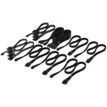 Sada opletených DC kabelů Corsair Premium Sleeved DC Cable Pro Kit pro napájecí zdroj Type-5 – černá
