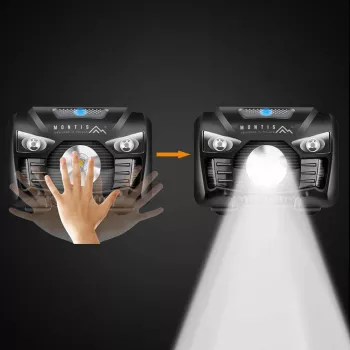 Montis akumulátorová čelová svítilna se senzorem MT001 Black Headband flashlight LED