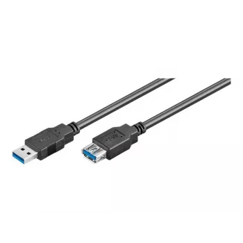 Wentronic Goobay USB 3.0 SuperSpeed prodlužovací kabel, černý, 5 m – USB 3.0 zástrčka (Type A) > USB 3.0 zásuvka (Type A) (95726)