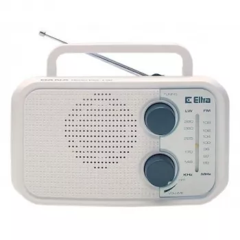 Radio Eltra DANA white – portable analog radio, compact tabletop design
