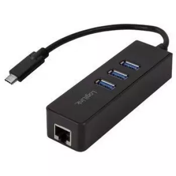 LogiLink UA0283 adaptér USB-C na Gigabit Ethernet se 3 x USB 3.0