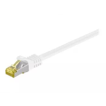 Wentronic Goobay Cat.7 surový kabel patch kabel, S/FTP (PiMF), bílý, 0,5 m – LSZH bez halogenů, měď, RJ45 zástrčka (91090)