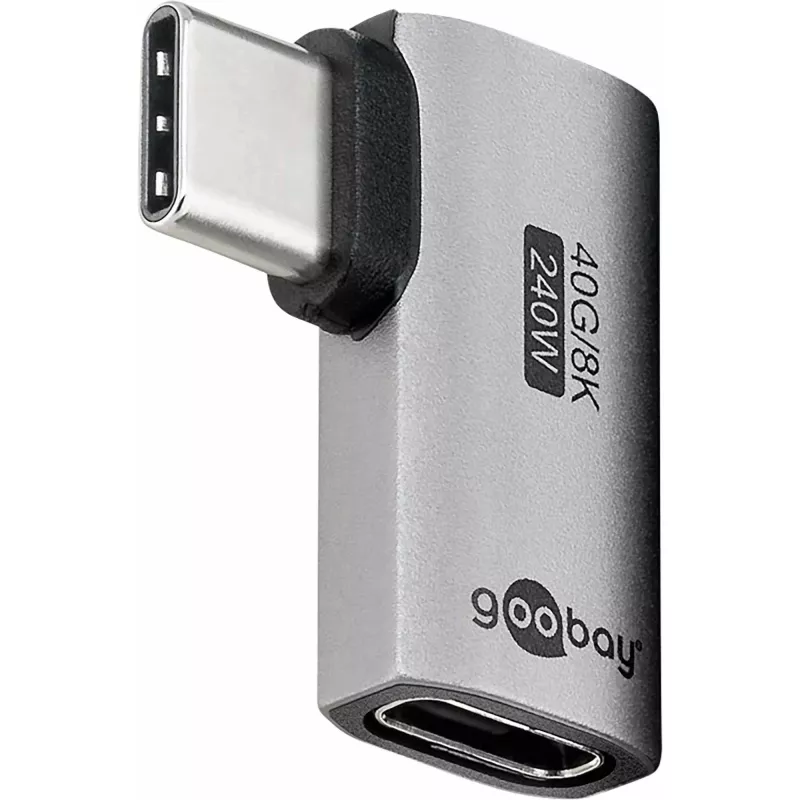 Goobay USB-C adaptér horizontální 90° USB4 – samec > samice (74441)