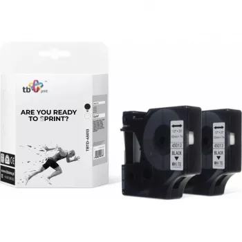 Etiketová páska TB Print TBTD-45013 pro DYMO, 12 mm x 7 m, černá na bílé, 2 ks