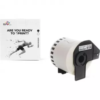 Role etiket TB Print TBEB-DK22205 pro Brother, 62 mm x 30,48 m, černá na bílé