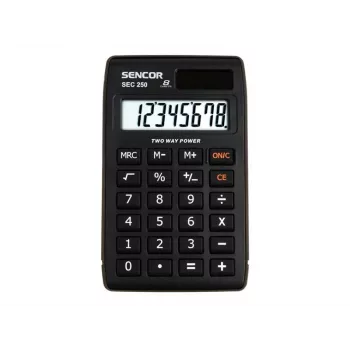 SENCOR SEC 250 pocket calculator, 8-digit LCD, dual power