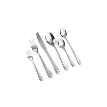 Flatware set LAMART LT5006 — 48 pcs stainless steel cutlery set, includes spoons, knives, forks, teaspoons, dessert forks, long spoons