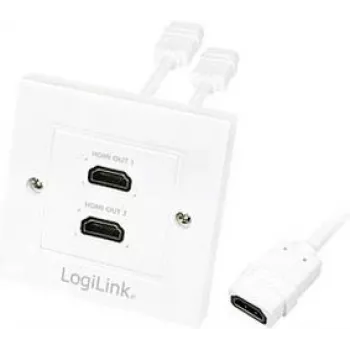 HDMI zásuvka LogiLink AH0015, 2 porty, bílá